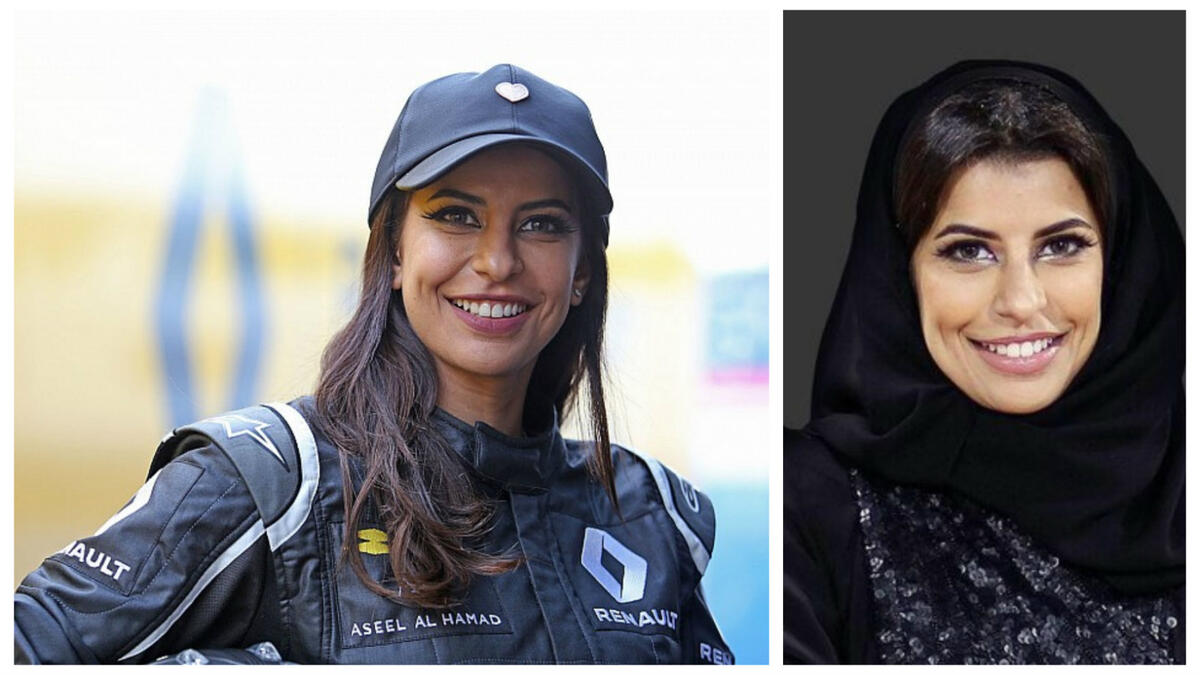 أسيل الحمد: أول سائقة سيارات فورمولا1 سعودية، وأول سعودية تنضم إلى عضوية الاتحاد الدولي للسيارات، والاتحاد السعودي للسيارات والدراجات النارية.