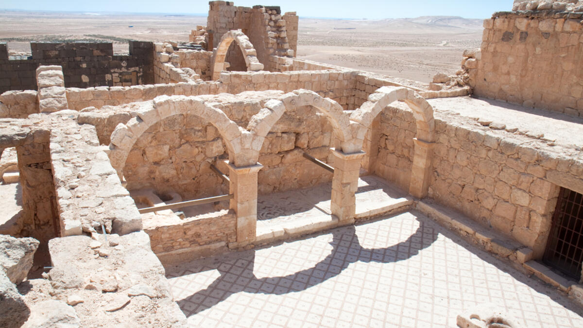 Qasr Al Hallabat desert castle, Jordan. It is originally a Roman fortress constructed under Emperor Caracalla to protect its inhabitants from Bedouin tribes, this site dates to the second and third century AD
