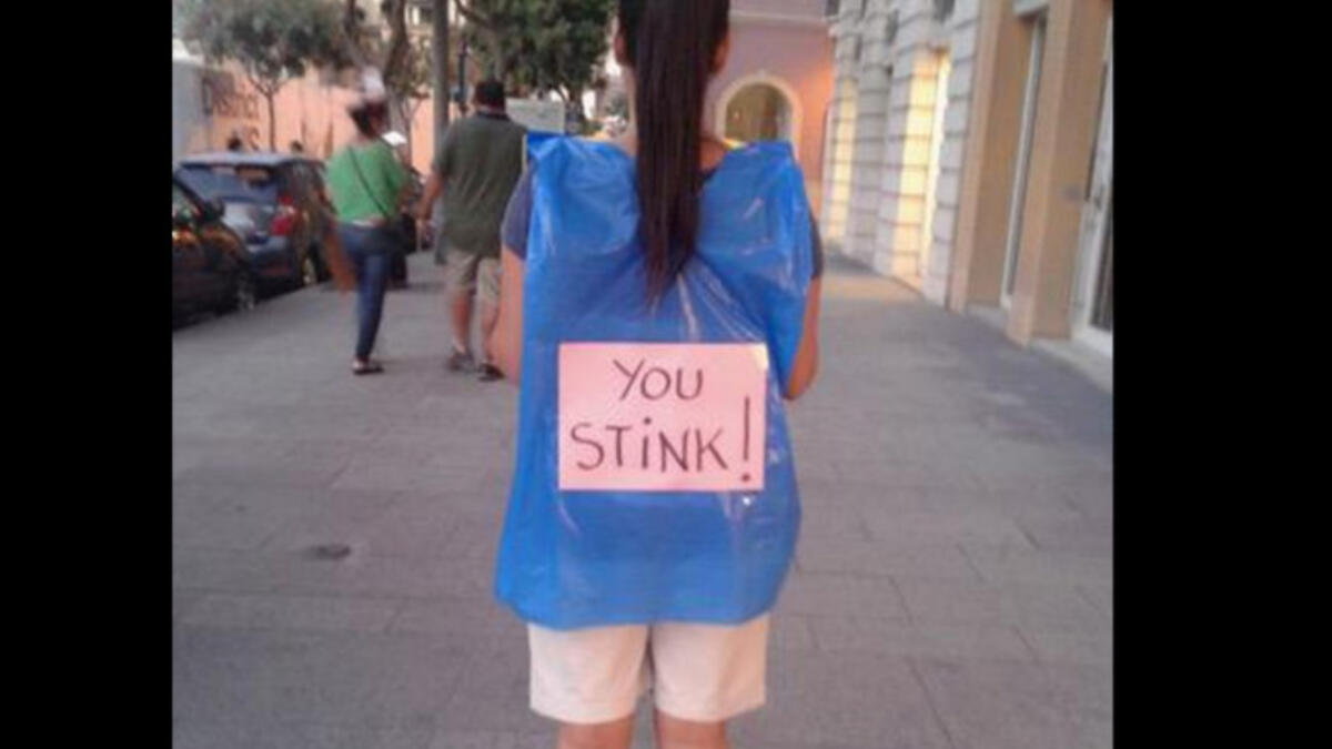 YouStink protester