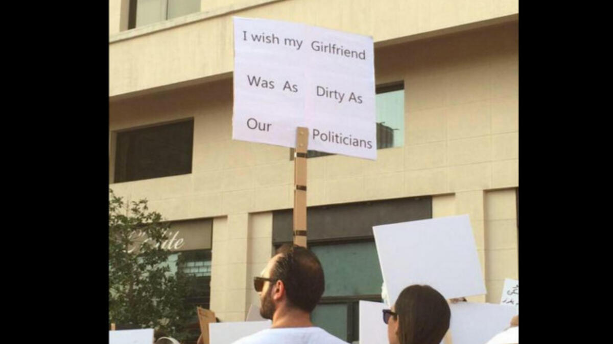 Beirut trash protester funny