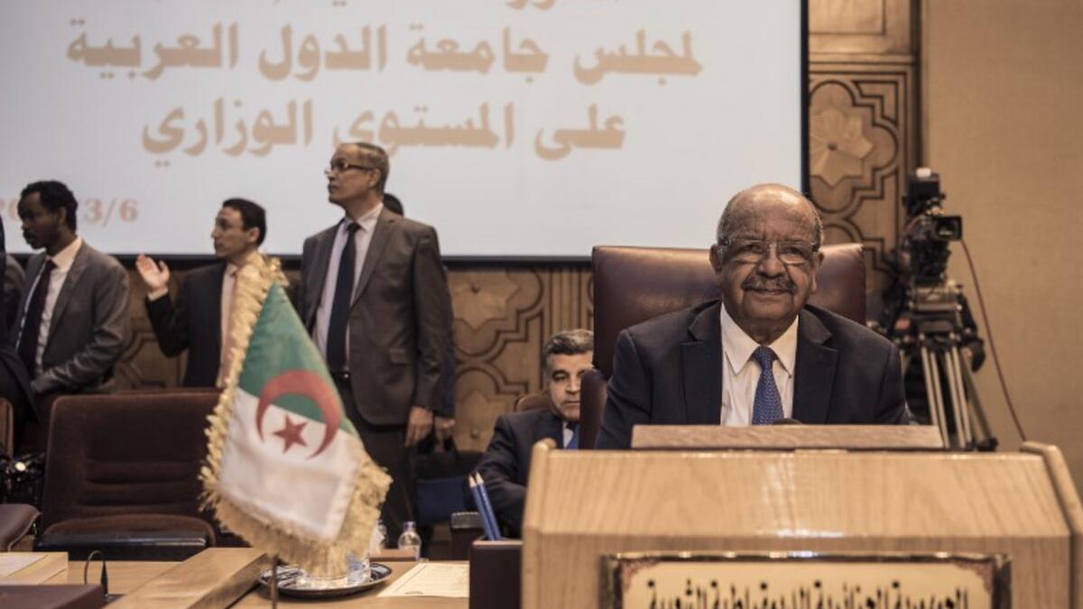 Algerian Foreign Minister Abdelkader Messahel attends a meeting of the Arab League Foreign Ministers in the Egyptian capital Cairo on March 6, 2019. 
Khaled DESOUKI / AFP