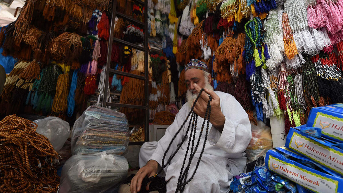 A Pakistani vendor arranges rosary beads at his shop ahead of the Islamic holy month of Ramadan in Peshawar. Muslims are preparing for Islam’s holy month of Ramadan, which is calculated on the sighting of the new moon, and during which they fast from dawn until dusk. 
AFP Photo/A Majeed