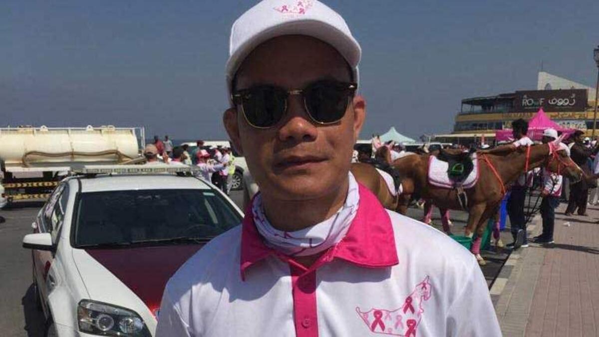 Men also took part of the awareness month in UAE. (Twitter)