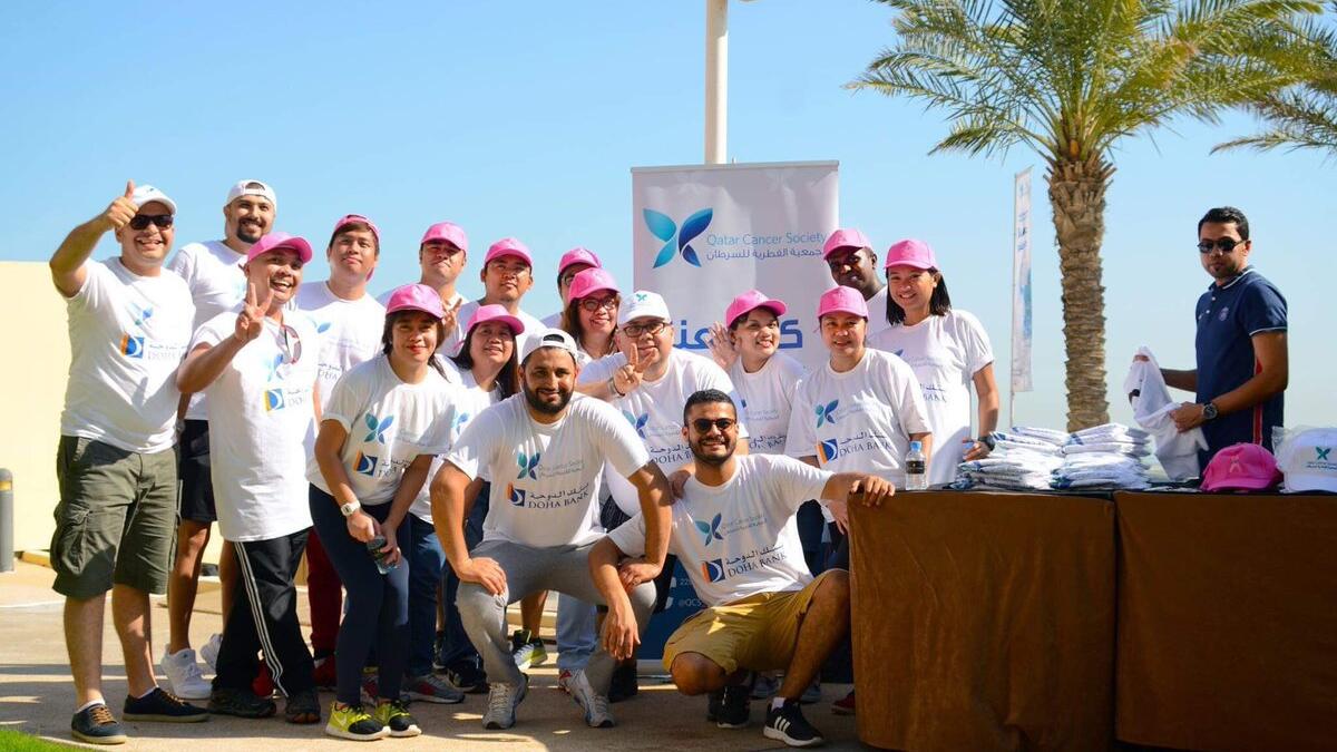 Doha Bank Breast Cancer Event Boot Camp. (Twitter/@Mega_Amihan)