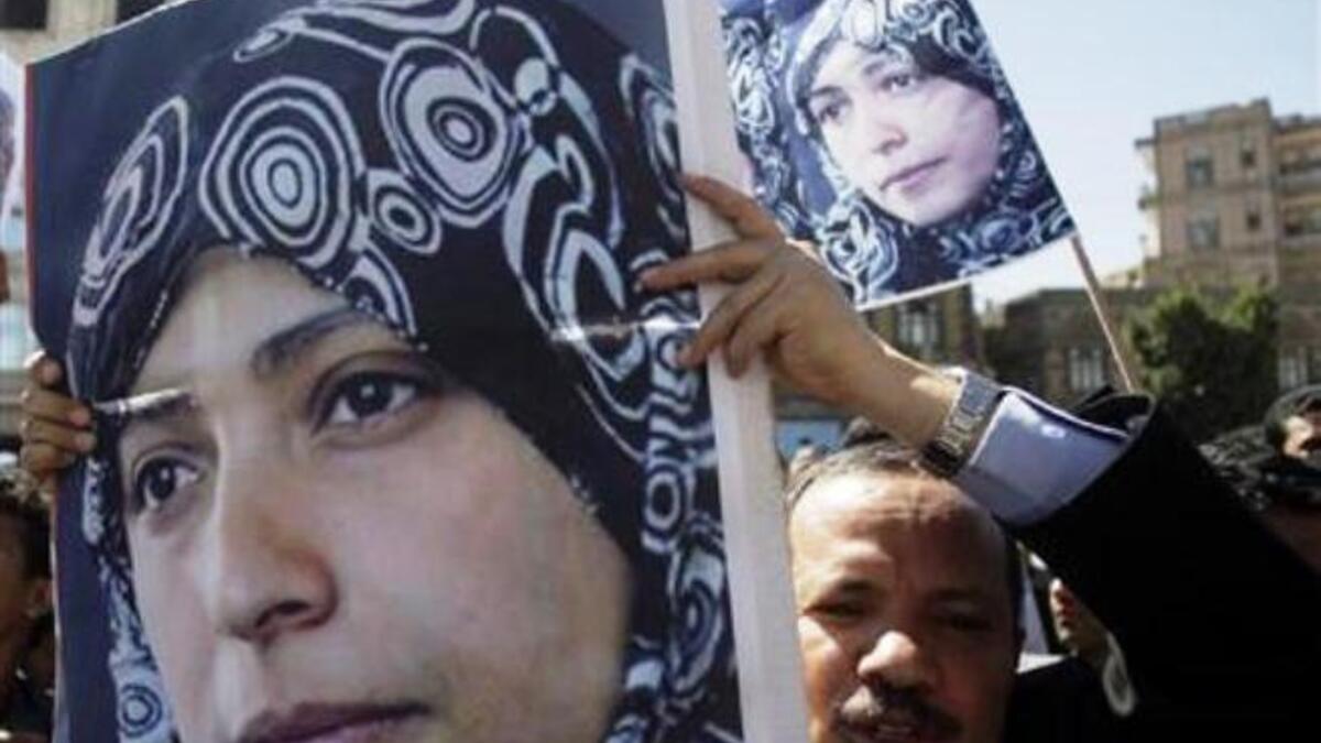 Yemen woman power: Tawakkol Karman, a detained spokeswoman for this beleaguered nation, the 32 year-old mother 
is challenging the role of women in this conservative society and empowering their cause in Yemen and the wider Arab 
movement. Clinton made a visit especially to appeal for her release.