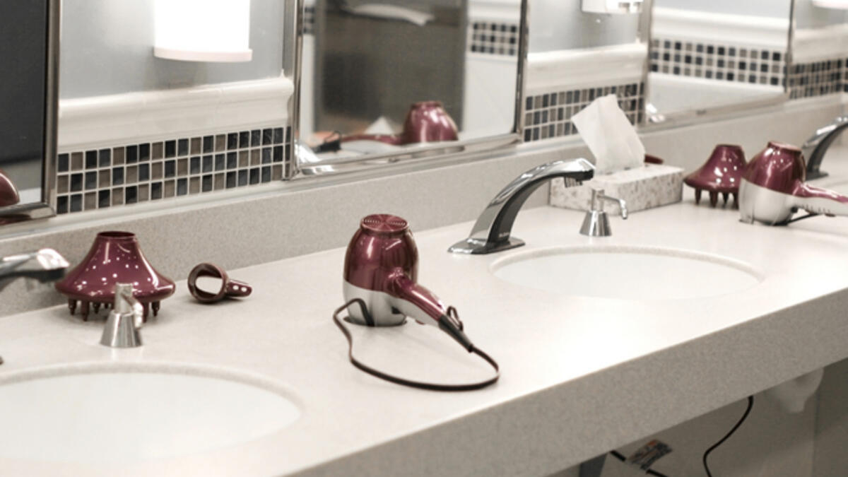 hair dryers bathroom gym