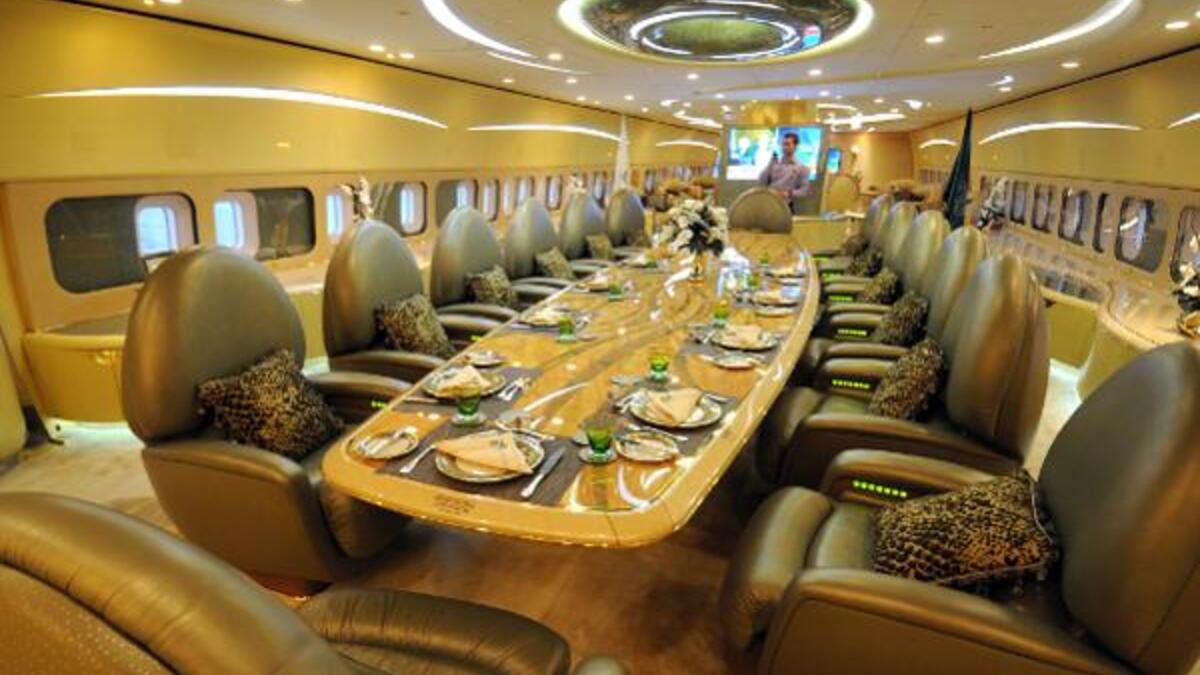 Inside Prince Alwaleed bin Talal's jet. (Forbes)
