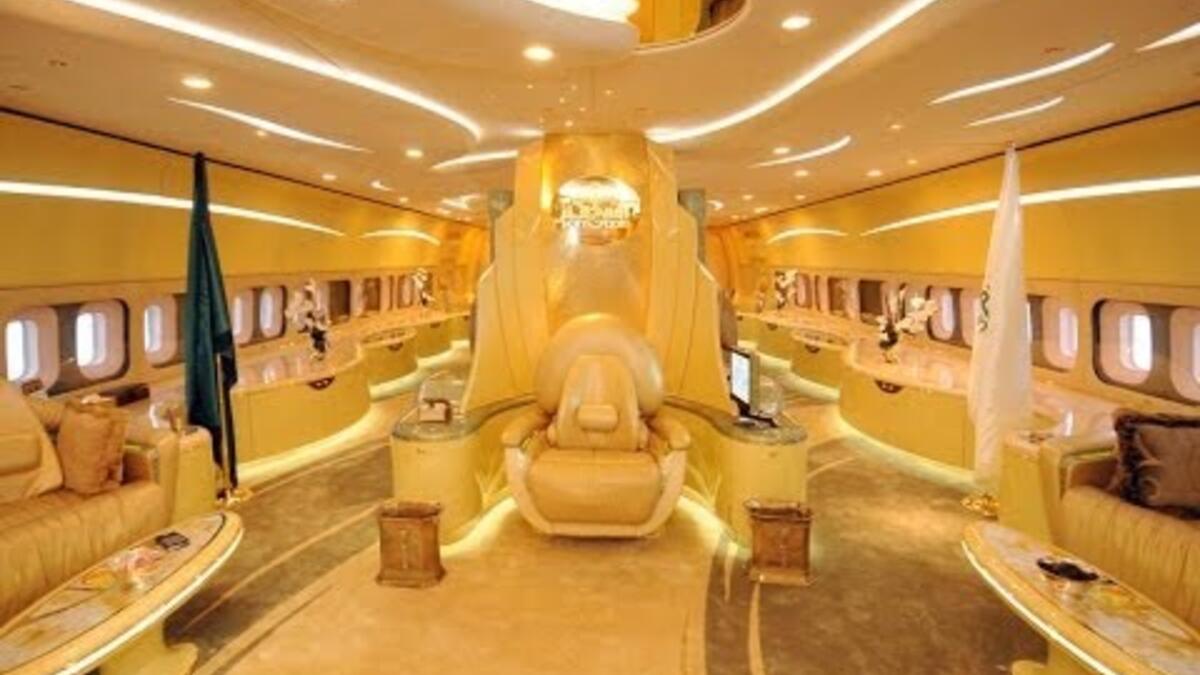 Prince Al Waleed has a private seat at his Luxury Boeing 747. (YouTube)