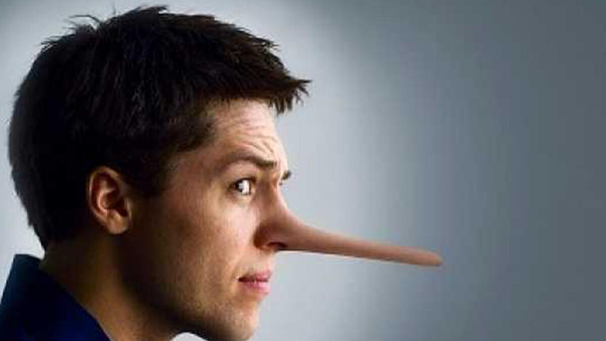 adult nose Pinocchio lying