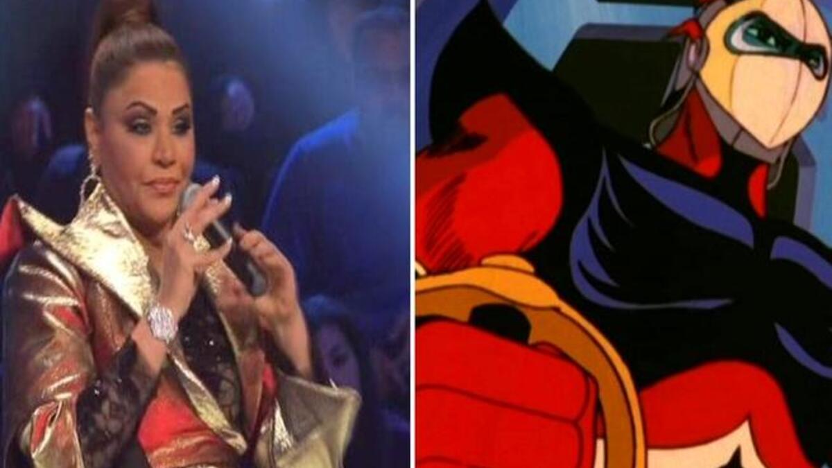 الشخصية الكرتونية "غريندايزر" والفنانة أحلام