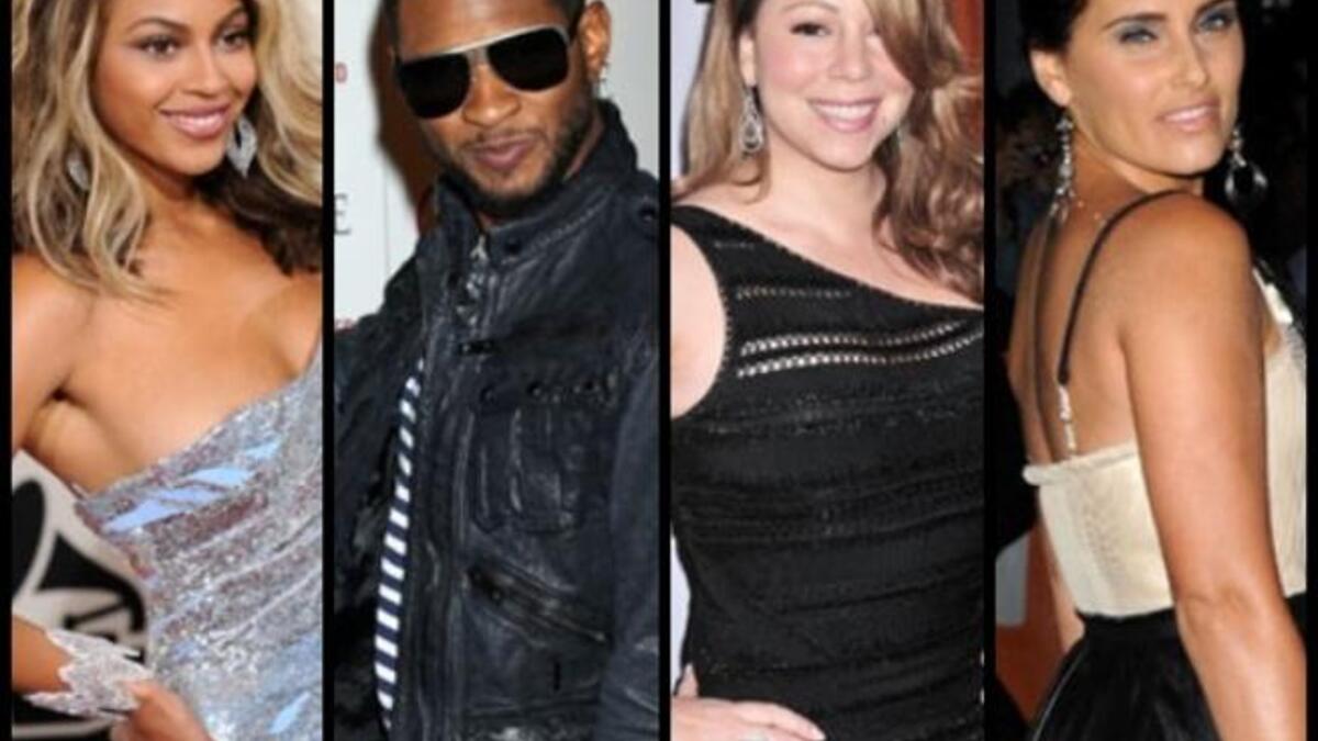 Usher comes out for performing, following in the guilty footsteps of Nelly Furtado, Beyonce and Mariah Carey.