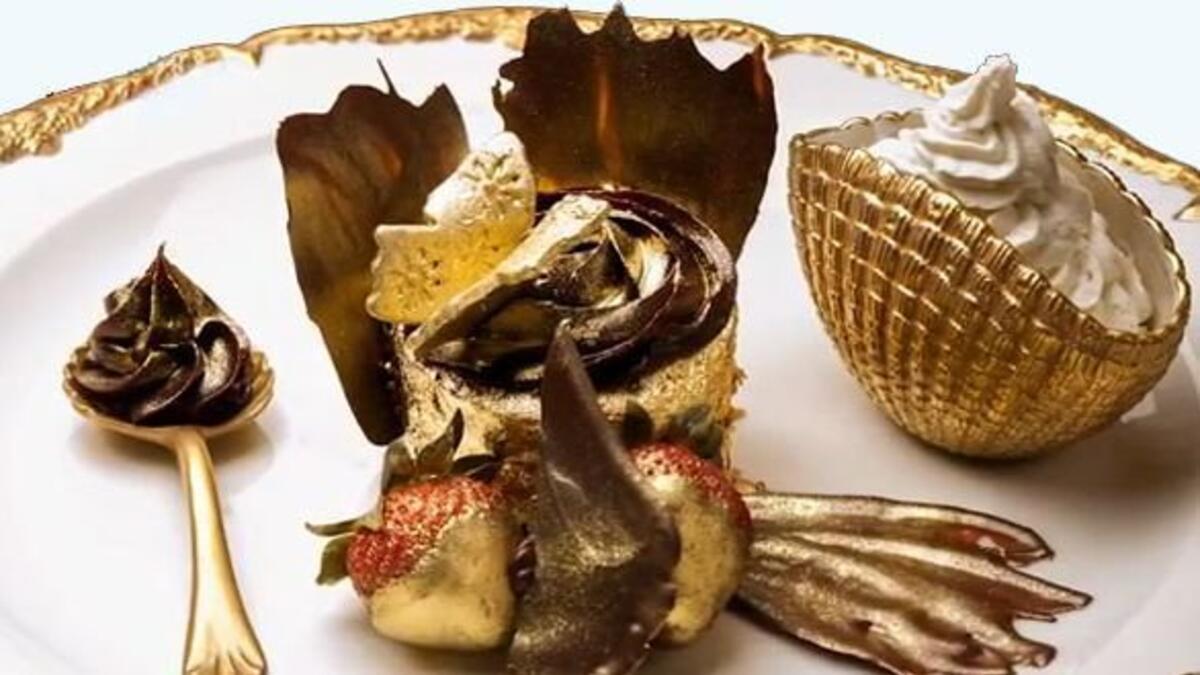The Golden Phoenix cupcake - $1,000
The extravagant cupcake is made using the finest Italian chocolate and Ugandan vanilla pods and coated entirely in edible gold leaf (Twitter)