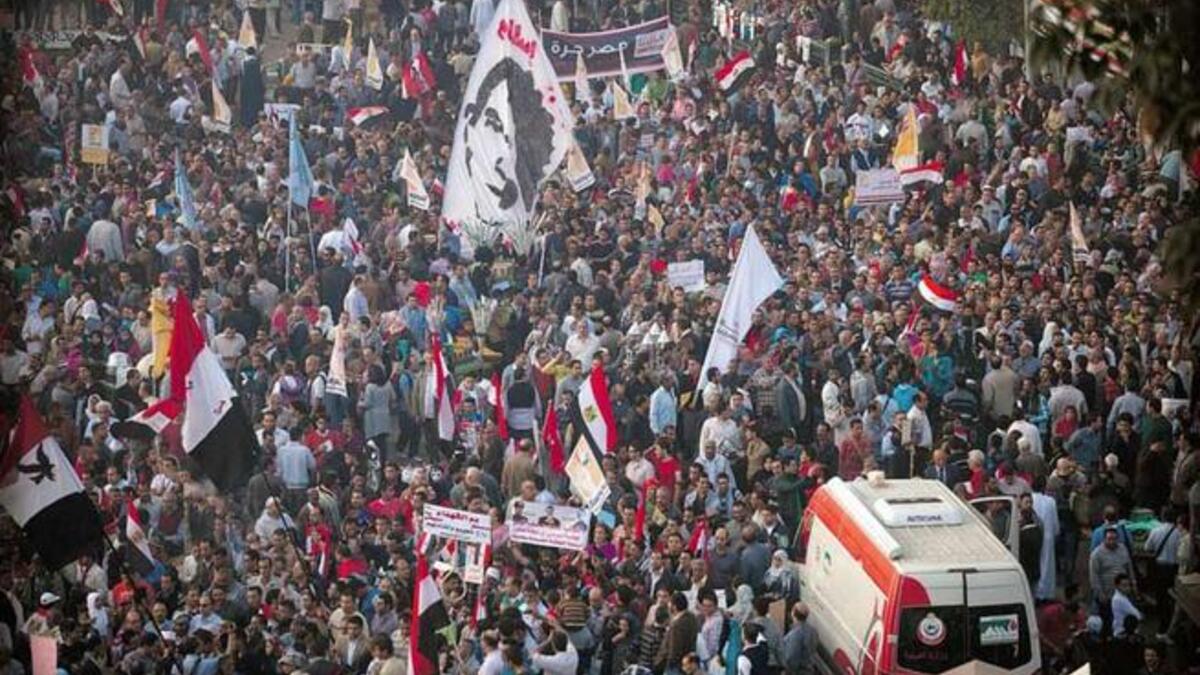 Liberal and seculars gather on the square to take on the referendum