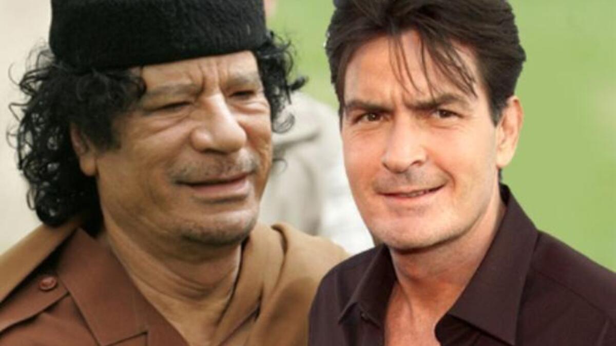 Charlie Sheen and Muammar Gaddafi. What do this actor and ‘clown’ have in common? Ravings and delusions of grandeur? Sheen: I’m an F-18. I will destroy you in the air; He has &amp;#039;tigers blood&amp;#039;; Gaddafi promises to destroy from the air, til last drop of Libyan blood.