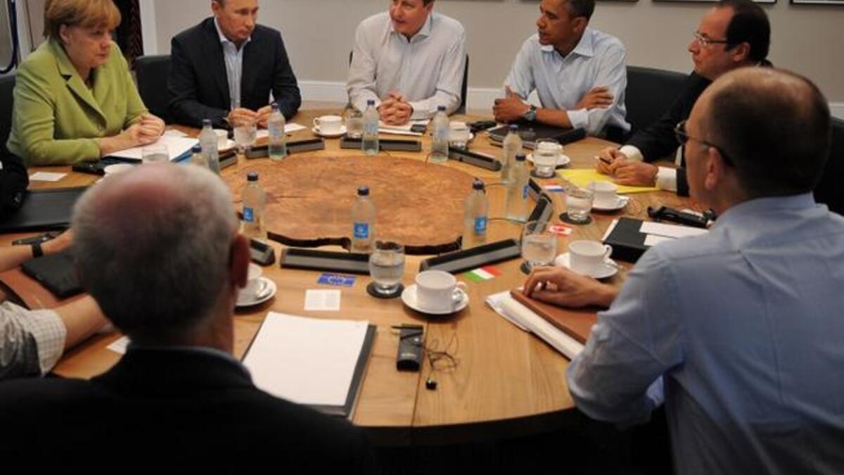 Don’t expect a feminine touch on Syria from lonely G8 lady Angela Merkel. She’s nipped any expectations over the Reich’s involvement, saying, "Germany will under no circumstances send weapons to Syria - a country in civil war - no matter how other countries deal with the arms embargo."