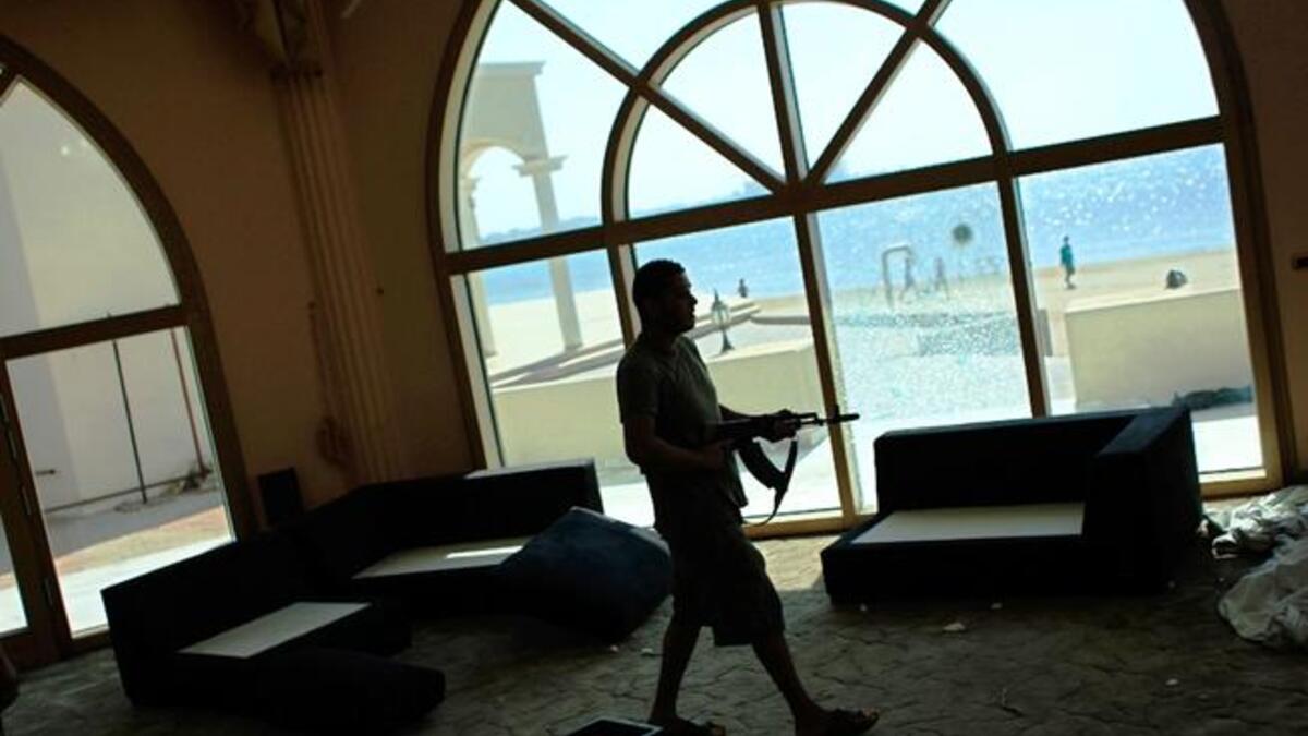 Brother Saadi Gaddafi's home doesn't escape publicity. Is his play pad neighboring younger Sister's, we wonder? 
Business man and former professional football player, Saadi, doubtless enjoyed a healthy share of sporting amenities at home base.