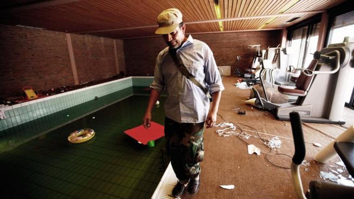 Hannibal's home: still toy-strewn, the play pad for junior Gaddafis: When not being beaten on pain of 'burning torture' 
by Ethiopian Nanny, at the command of mother Aileen, (see last slide),
Hannibal's children had their pick of play areas.