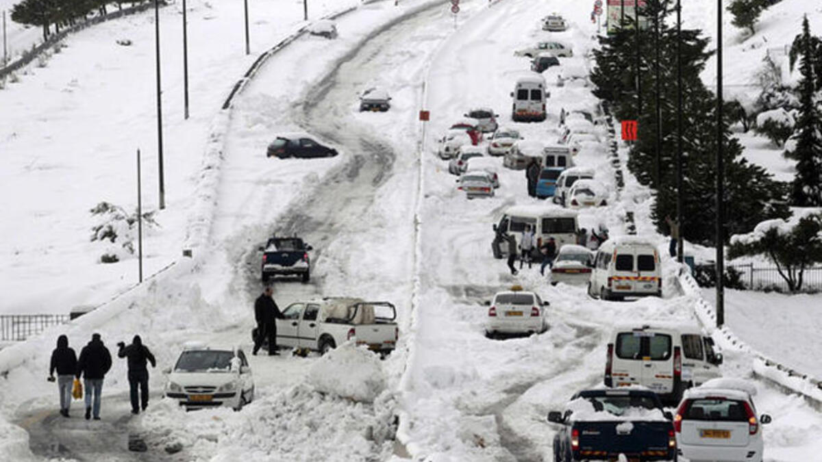 israel snow traffic