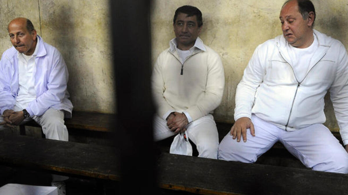 Zuhair Garranah (R)- the former minister of tourism: has angered citizens of the Sharm el Shaikh region whose livelihood has been adversely affected by these collective scandals and  the internment of the former President in a local hospital.
Ahmed Moughraby(L)- Former Housing minister.