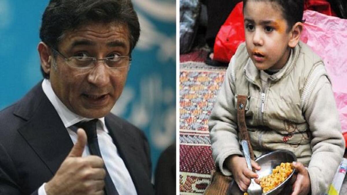 Ahmed Ezz, The 'Steel' billionaire (L);  a hungry Egyptian child (R)