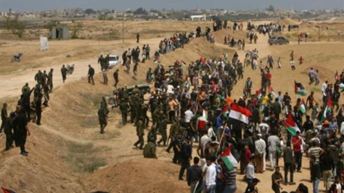 حدثت مسيرة جماهيرية حاشدة دعت إليها القوى السياسية الفلسطينية لإحياء ذكرى النكبة بالقرب من معبر رفح البري الحدودي بين غزة ومصر.