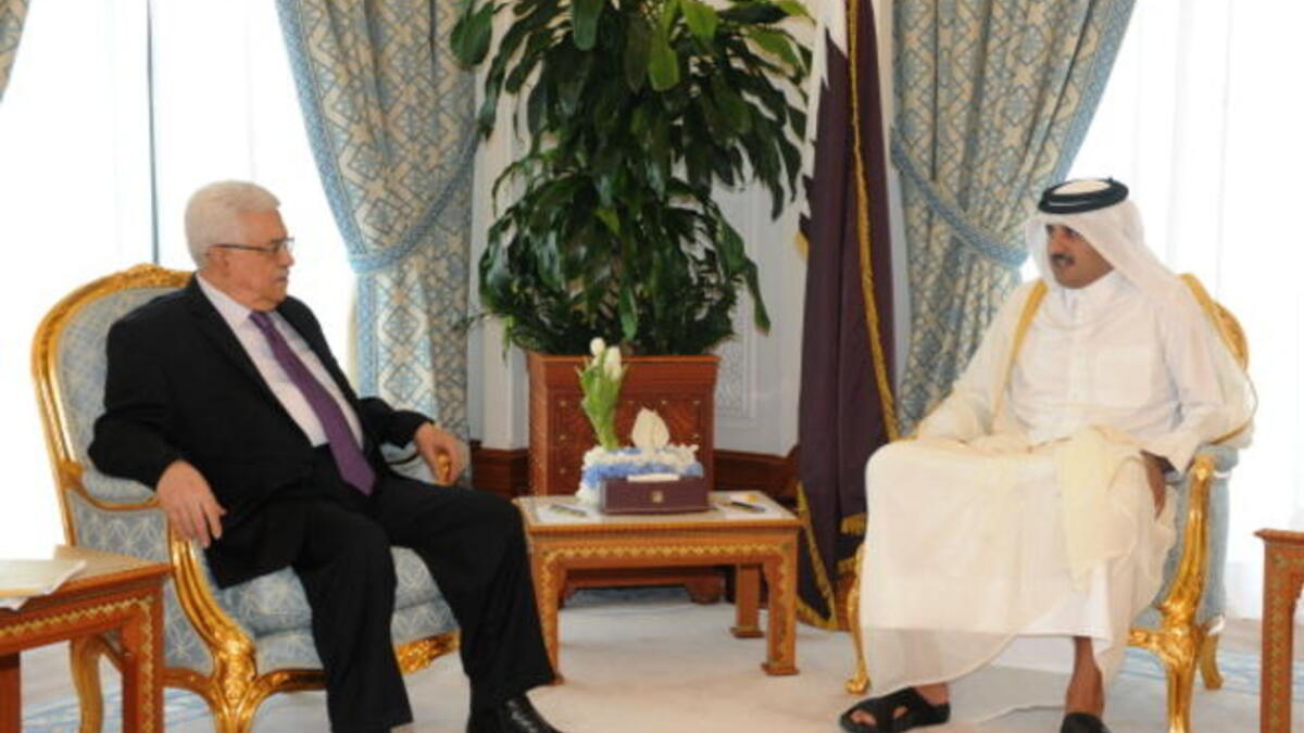 تميم بن حمد ومحمود عباس