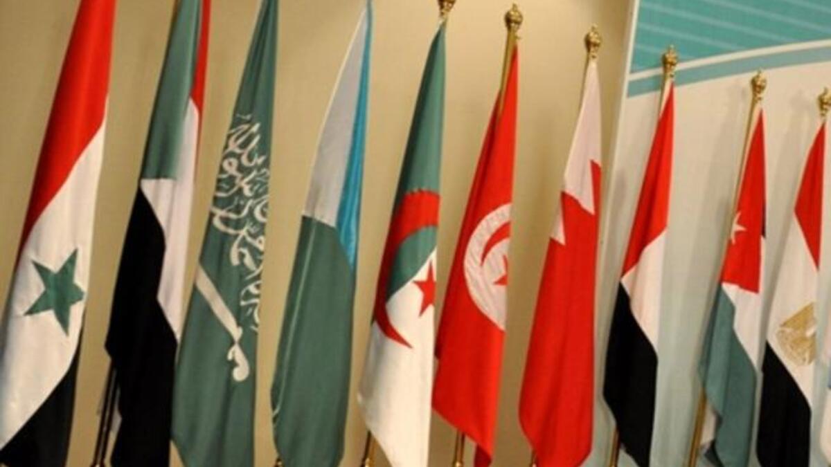Arab country flags are displayed.