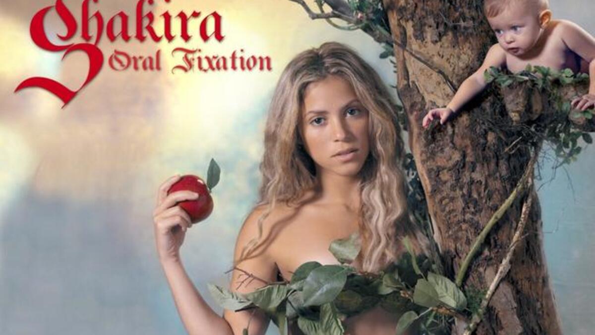 While proving her success by her albums going platinum at home in Columbia and wider Latin America, as well as in the US, Shakira has not been without her share of controversy-  the below album cover of Eve with the forbidden fruit, was banned particularly in Catholic countries.