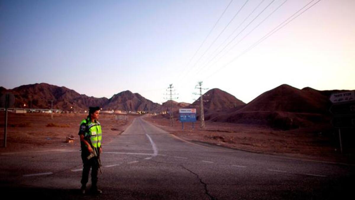 Enemy lines drawn in the Israeli-Egyptian detente: Spates of border clashes and a retaliatory attack on Israel since their killing 
of Egyptian border guards. These security personnel were pursuing militants who carried out earlier attacks on an Israeli bus. 
Protests demand a departure from the peace treaty 'friendship' betwixt Egypt & Israel.
