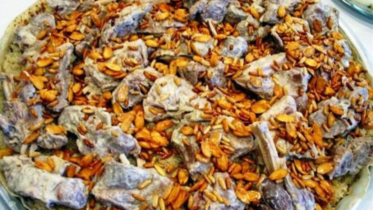 A traditional Jordanian dish, Mansaf. Ramadan being the festival of giving & sharing, families prepare special food & gather 
for Iftar & Suhoor. Due to the emphasis on providing bountiful, generous meals in 
celebration, increased food purchasing is witnessed all month, so more wastage with it.