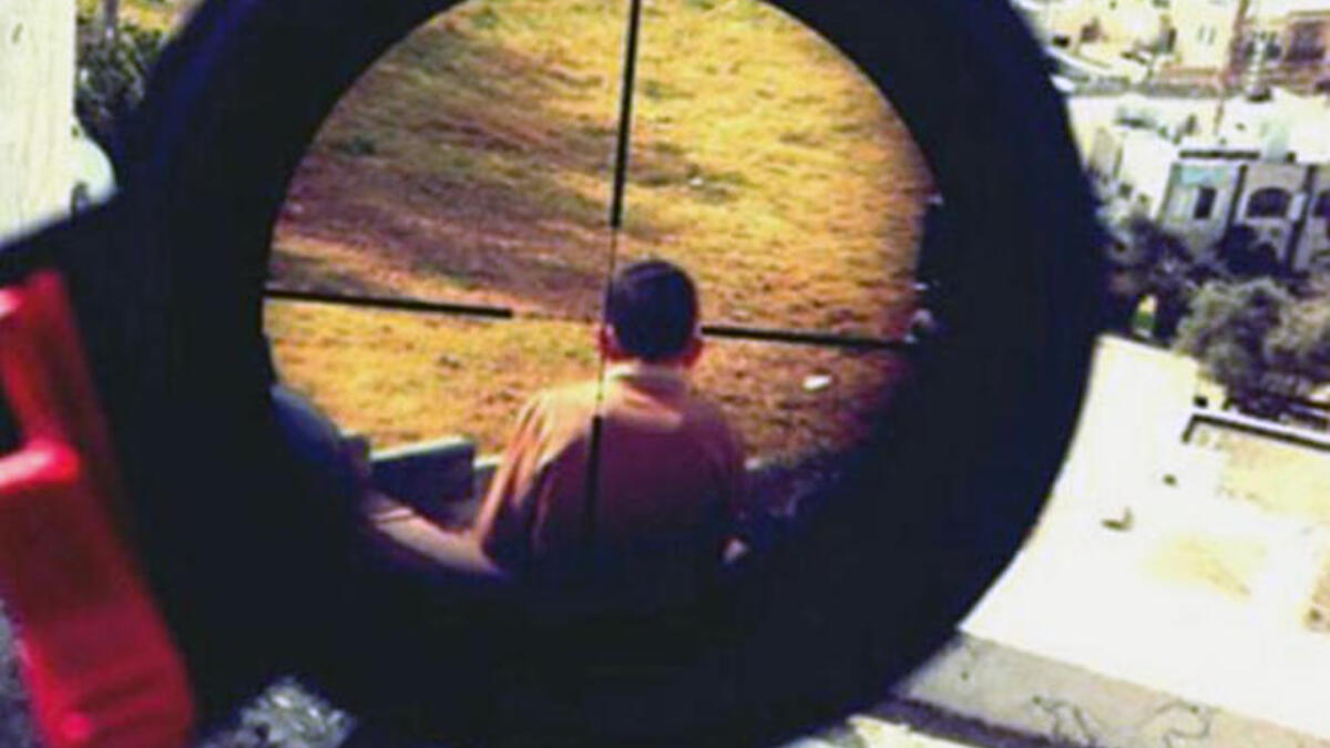 sniper targeting Palestinian child