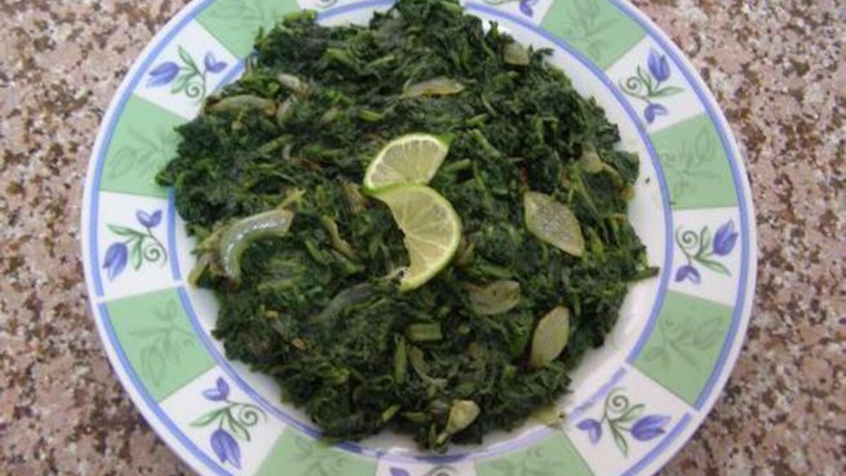 Khubaizi is a Mideast hot green leaf dish.