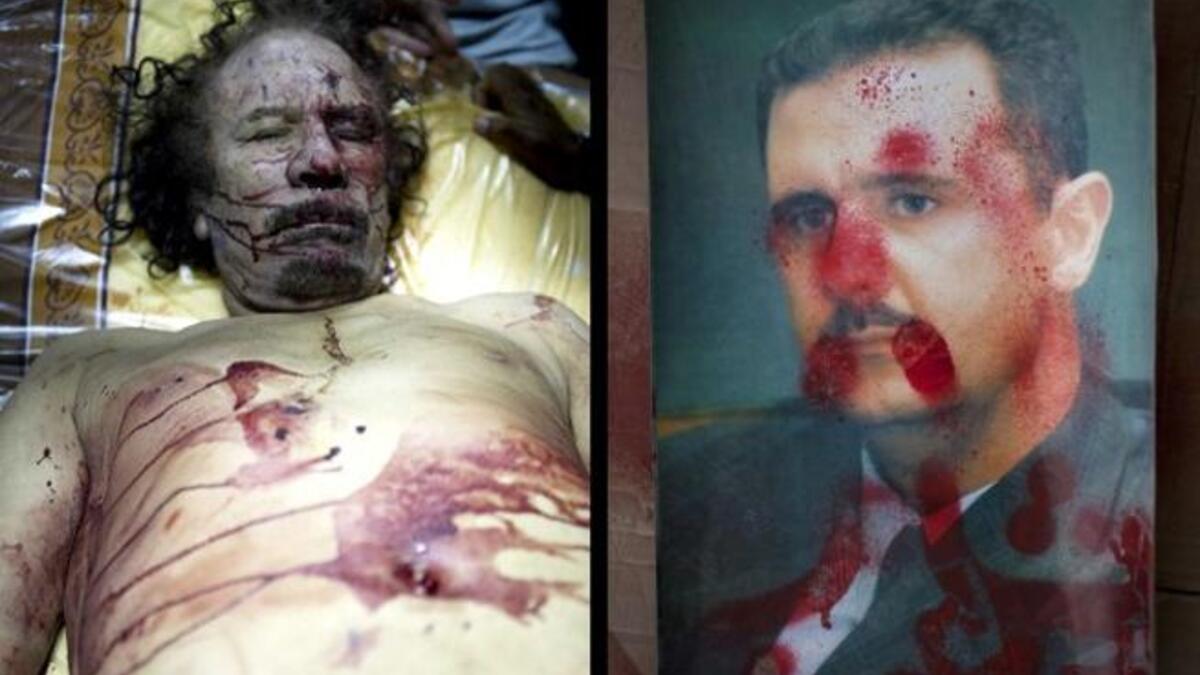 Gaddafi is long dead; and Assad's fate hangs in the balance