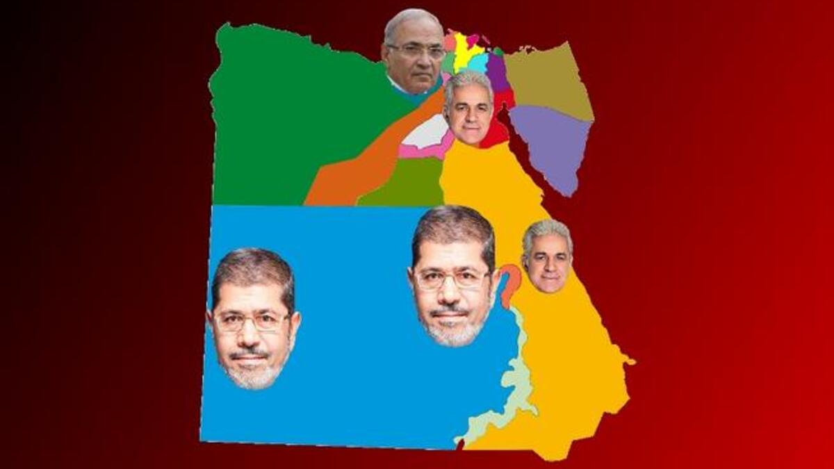 حقق كل من شفيق وصباحي ومرسي أعلى نسب تصويت في مصر