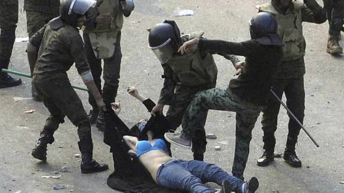 Egypt police and the blue bra girl