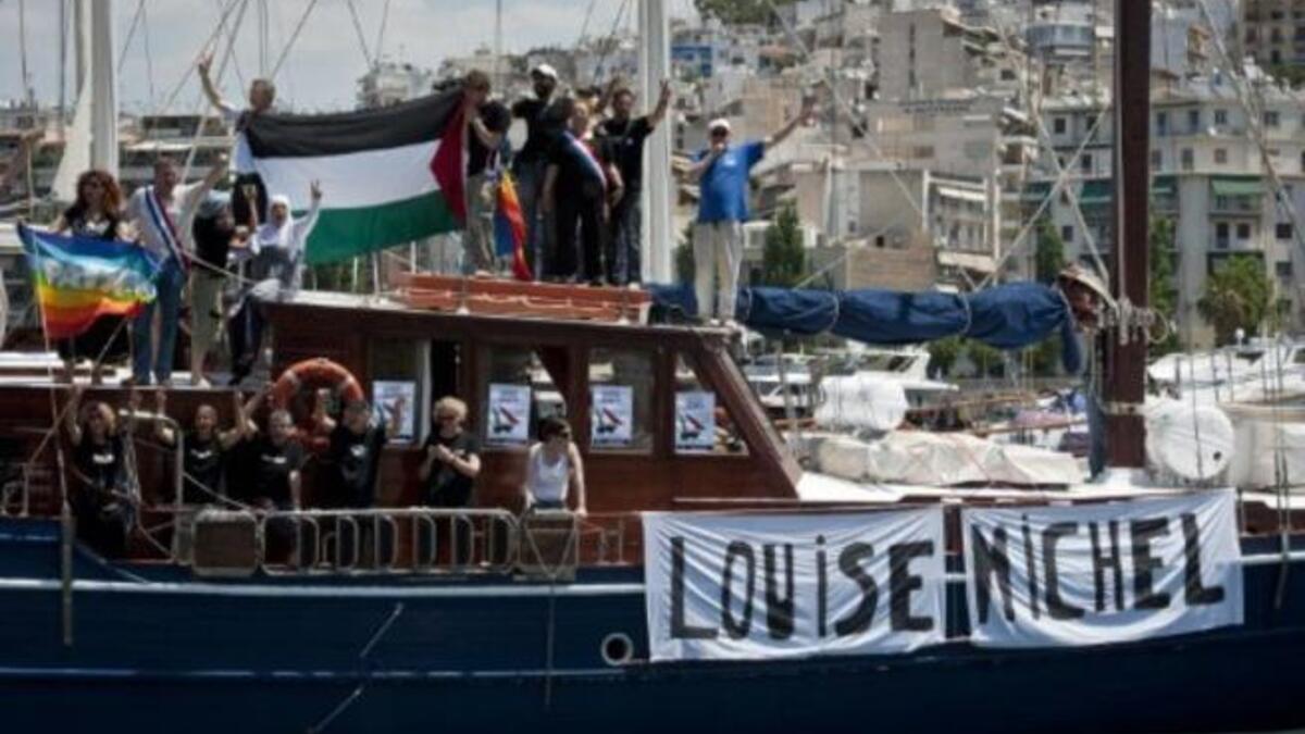 French boat 'Louise Michel' and Canadian boat Tahrir were the big players. The anti-flotilla propaganda machine was no small 
order: Israel called the mission phony.  Israel said it had invited them to use the land crossings but they refused, guilty of wrapping themselves in a humanitarian cloak.