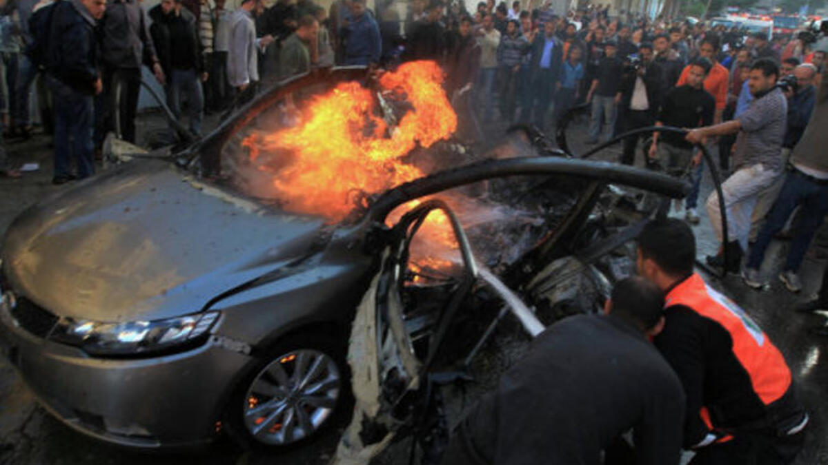 Ahmed al-Jabari's destroyed car used for propaganda tool