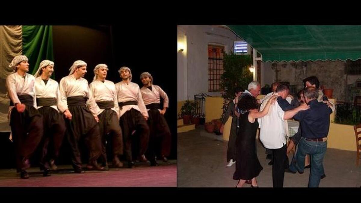 Arabic dabke dancing and Greek dancing