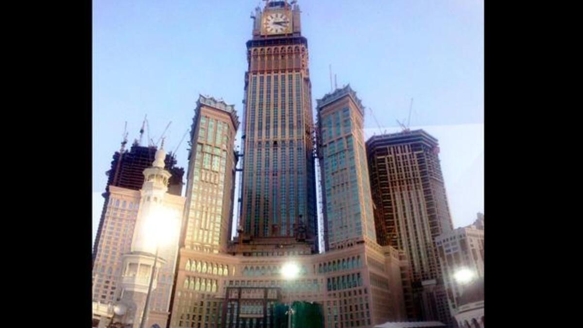 Bigger and better: Mecca already boasts its share in fancy international hotels. It could have 80,000 hotel rooms by 
2015, at its building rate. "The Mecca Clock Royal Tower Hotel", with more than 800 rooms, lies in what will soon be the world’s
 second-tallest building, housing the world’s biggest clock. Remind you of Dubai?