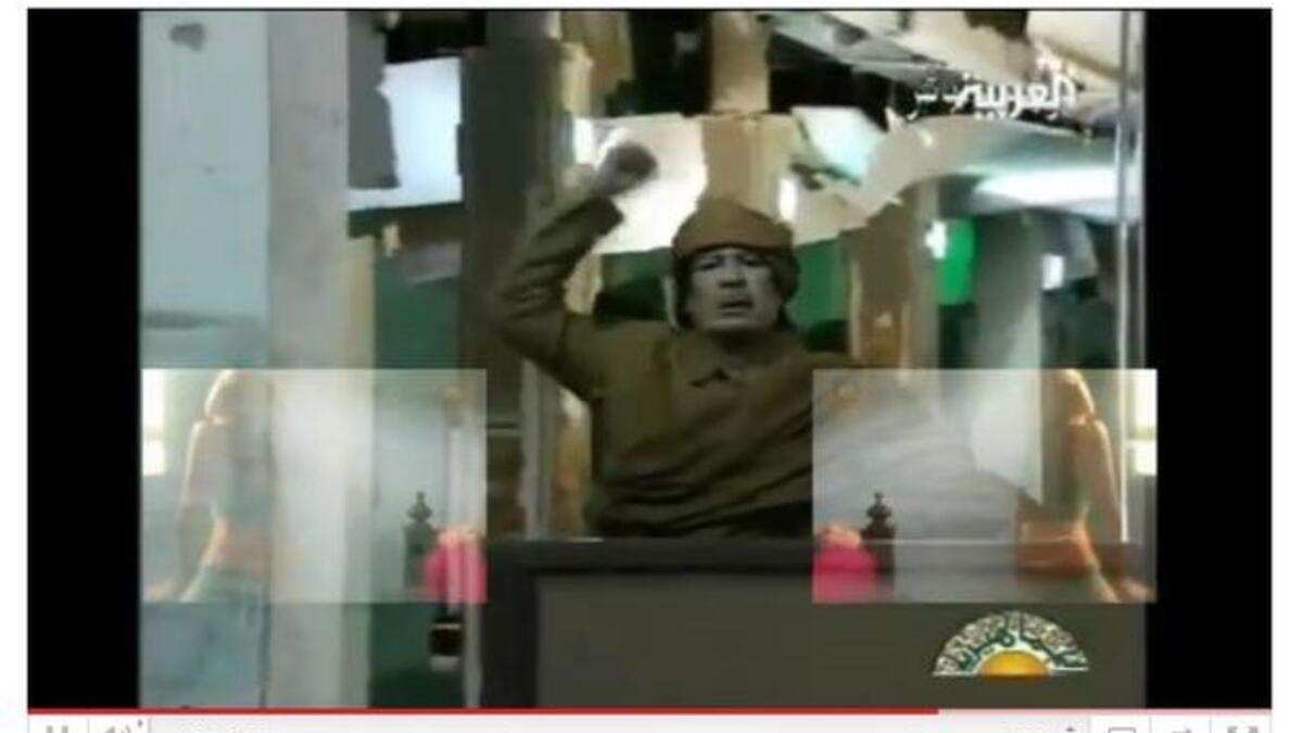 YouTube spoof that almost celebrates his megalomania, by the Israeli musical blogger that spotted its musical dance potential: protesters have since promised that if the Gaddafi regime is toppled, they will dance the Zenga-Zenga in the square.