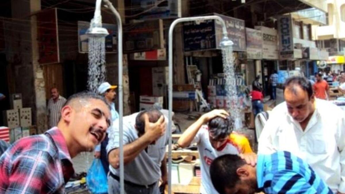 Showers in Iraq can be cooling during Ramadan days