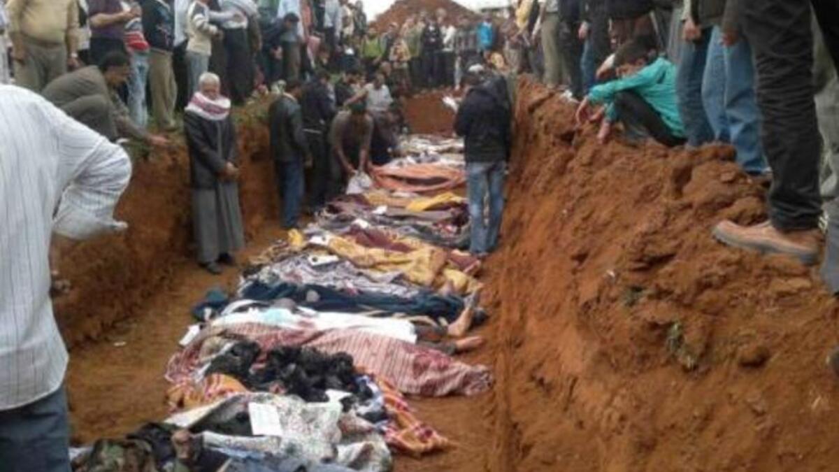 Syria mass graves discovered in Homs.