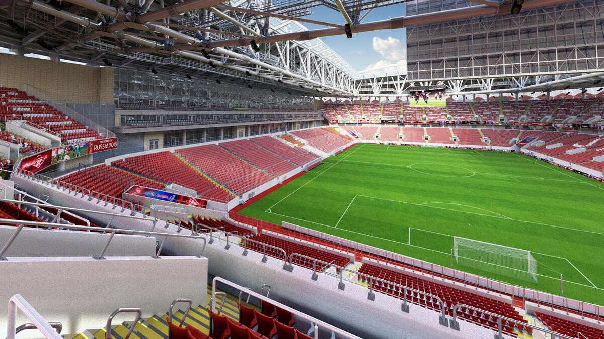 ملعب سبارتاك في موسكو: يتسع لـ 45,360 متفرجاً.