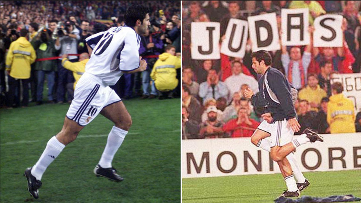 ألقت جماهير برشلونة رأس خنزير على النجم لويس فيغو رداً منها على انتقاله المثير للجدل صوب الغريم التقليدي ريال مدريد.