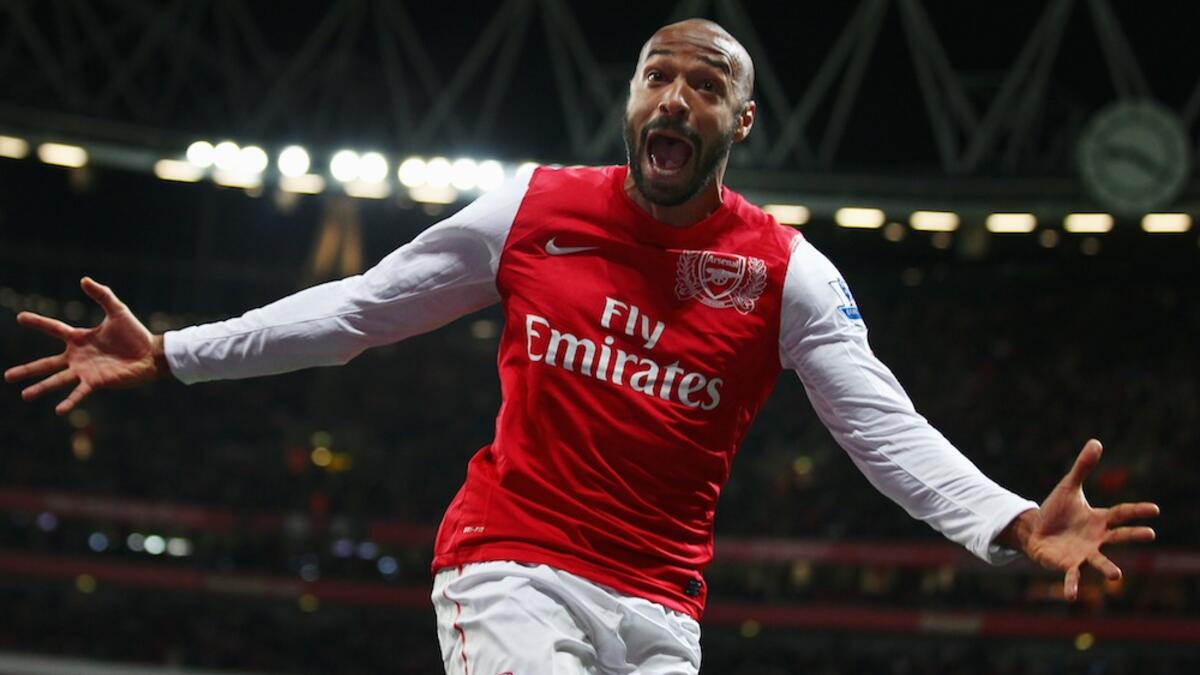 المركز السادس: المهاجم الفرنسي تييري هنري (موناكو وآرسنال وبرشلونة): من عام 1997 حتى 2012 - سجل 50 هدفاً في 112 مباراة.