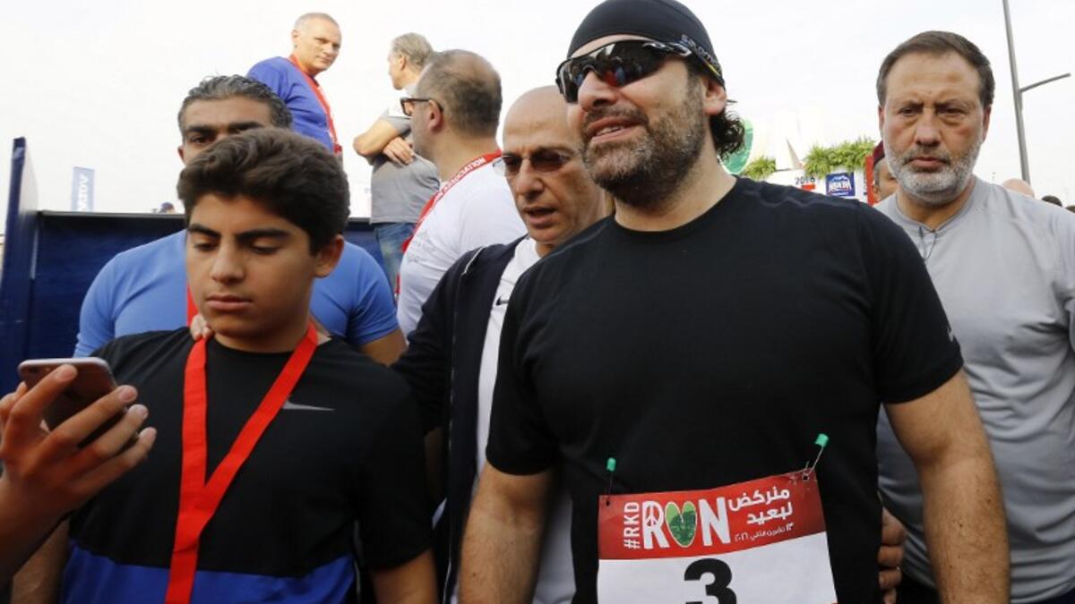 رئيس الوزراء اللبناني سعد الحريري يشارك في ماراثون بيروت.