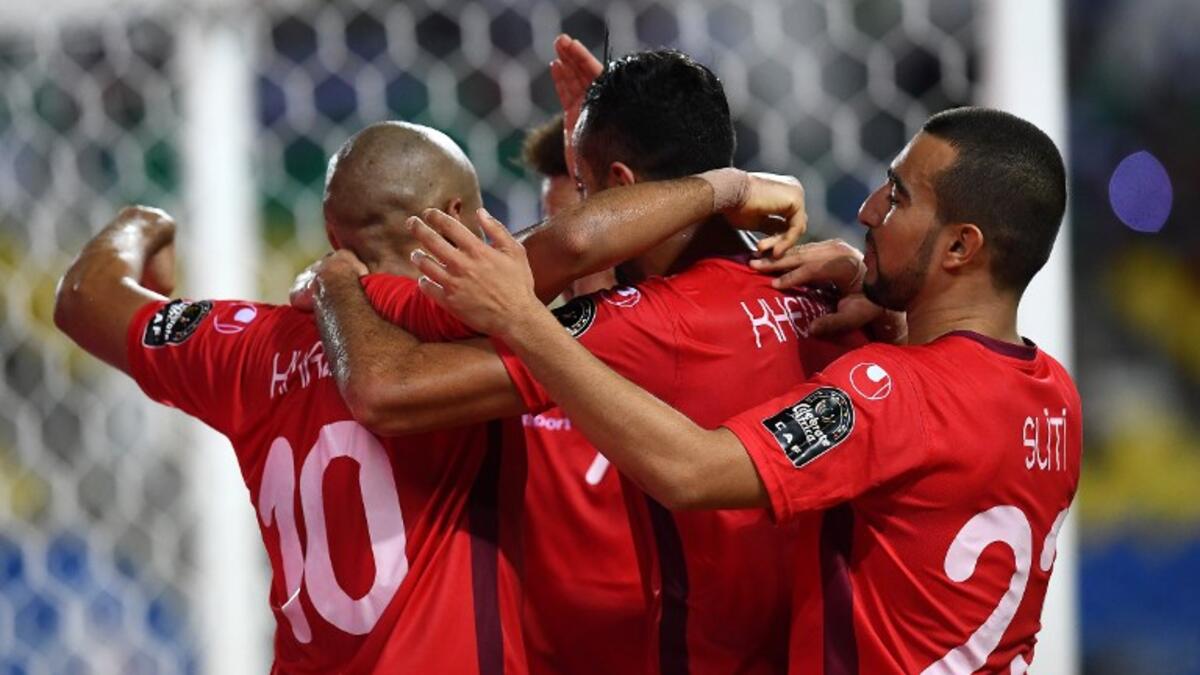 فرحة تونسية بالهدف الرابع في شباك أوغندا خلال لقاء المنتخبين لحساب المجموعة الثانية من كأس أمم إفريقيا لينتزع نسور قرطاج بطاقة التأهل الثانية عن المجموعة للدور الثاني.