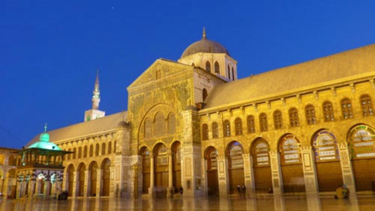 Umayyad Mosque, Syria: Muslims also believe it to be the spot where Jesus will return at the End of Days. Also, Muhammad’s family walked here from Iraq following the Battle of Karbala, a distance of around 500 miles. We could go on. (pinterest.com)