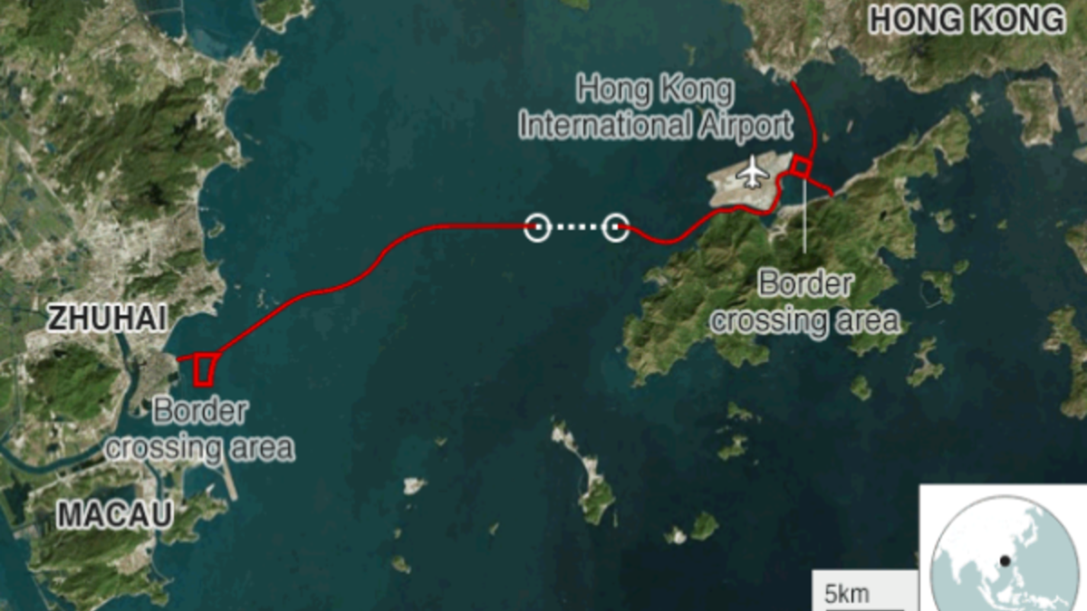 يربط ما بين جزيرة لانتاو في هونج كونج ومدينة جوهاي وجزيرة ماكاو الشهيرة عبر مياه نهر اللؤلؤ.