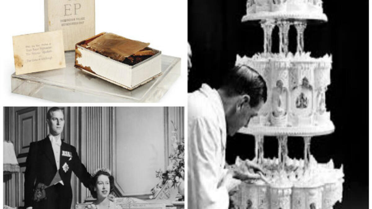 عام 2013 بيعت قطعة من كعكة زفاف كعكة الملكة إليزابيث الثانية من الأمير فيليب والذي أقيم عام 1947، أي قبل 72 عامًا، مقابل 560 جنيه إسترليني من قبل شركة PFC Auctions.